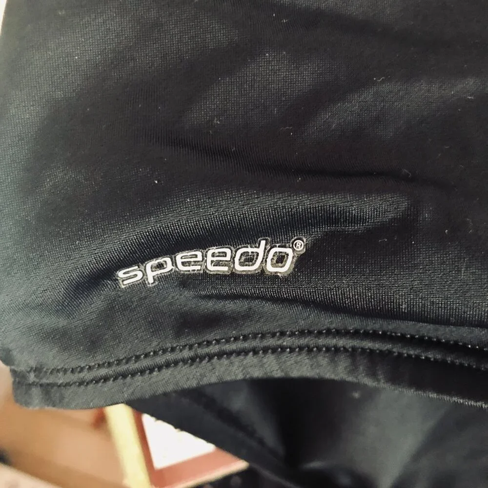 🏝️ SPEEDO Women's M One-Piece Swimsuit Bath Bathing Suit Black & Bronze - Picture 6 of 6